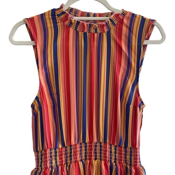ModCloth Summer Striped Sleeveless Dress Women’s Size Medium Vintage Inspired - Picture 2 of 6